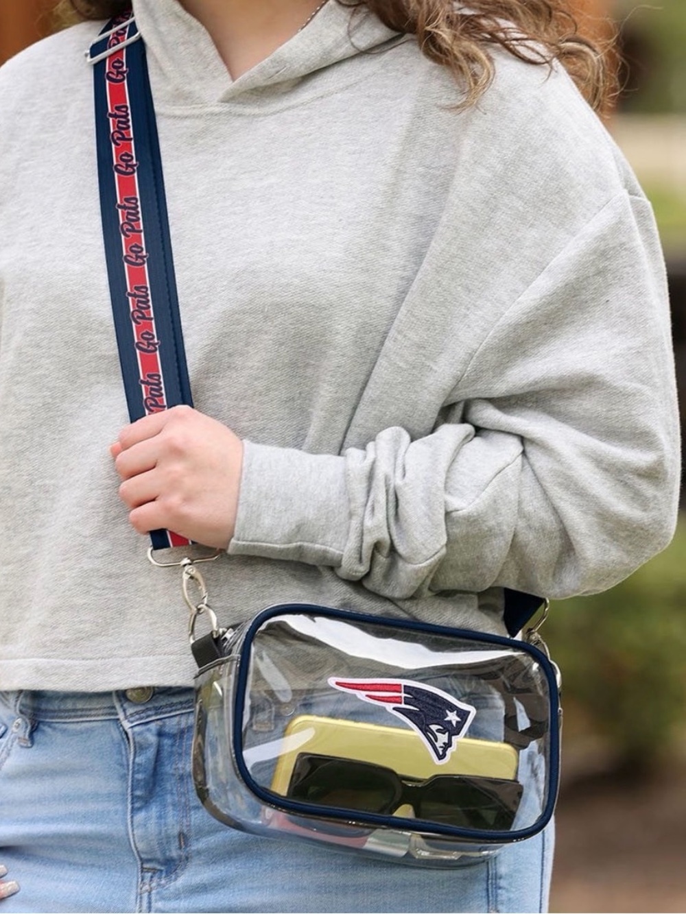 NFL New England Patriots Clear Crossbody Bag